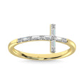 Load image into Gallery viewer, Diamond 1/6 Ct.Tw. Round and Baguette Stackable Ring in 14K Yellow Gold
