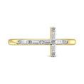 Load image into Gallery viewer, Diamond 1/6 Ct.Tw. Round and Baguette Stackable Ring in 14K Yellow Gold
