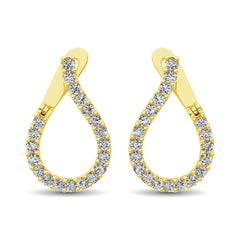 14K Yellow Gold Diamond 4 Ct.Tw. Hoop Earrings