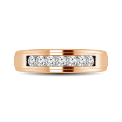 Diamond 1/6 Ct.Tw. Ladies Wedding Band in 10K Rose Gold