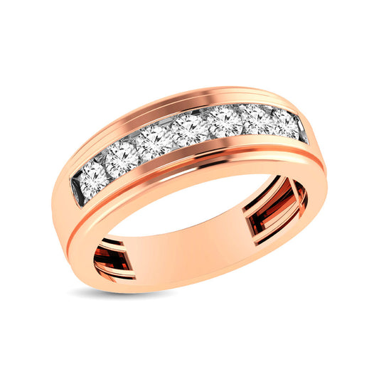 Diamond 1/6 Ct.Tw. Ladies Wedding Band in 10K Rose Gold