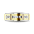 Load image into Gallery viewer, 10K Two Tone 1/10 Ct.Tw. Diamond 7 stone Mens Band
