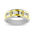 Load image into Gallery viewer, 10K Two Tone 1/10 Ct.Tw. Diamond 7 stone Mens Band
