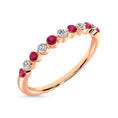 Load image into Gallery viewer, Ruby and Alternate Diamond 1/4 Ct.Tw. Stack Band in 14K Rose Gold
