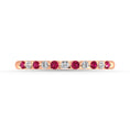 Load image into Gallery viewer, Ruby and Alternate Diamond 1/4 Ct.Tw. Stack Band in 14K Rose Gold
