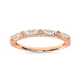 Load image into Gallery viewer, Diamond 1/8 Ct.Tw. Round and Baguette Stack Band in 14K Rose Gold
