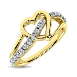 10K Yellow Gold 1/20 Ct.Tw. Diamond Heart Ring