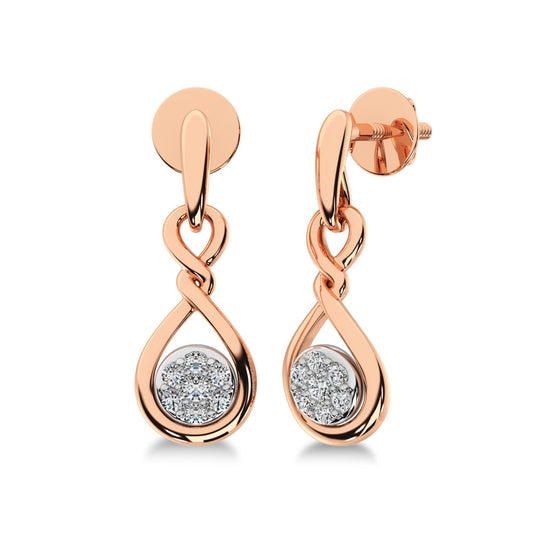 10K Rose Gold 1/4 Ct.Tw. Diamond Danglers Earrings