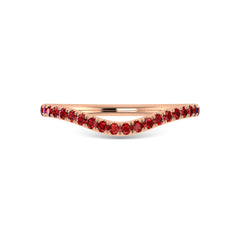 14K Rose Gold Ruby 1/5 Ct.Tw. Curve Band