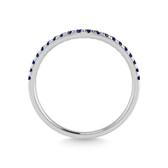 14K White Gold Blue Sapphire 1/5 Ct.Tw. Curve Band