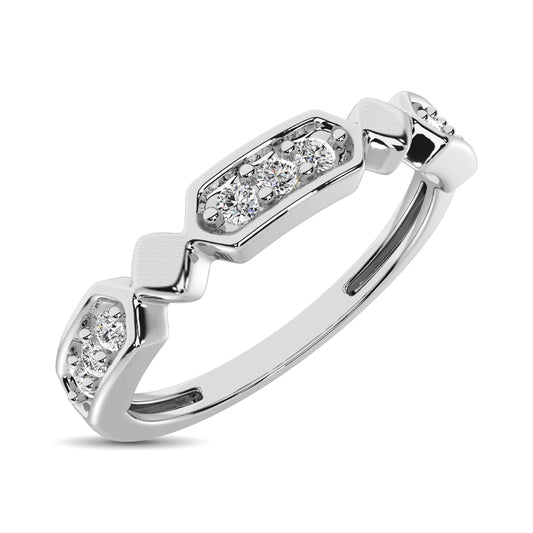 14K White Gold 1/6 Ct.Tw. Diamond Stackable Band