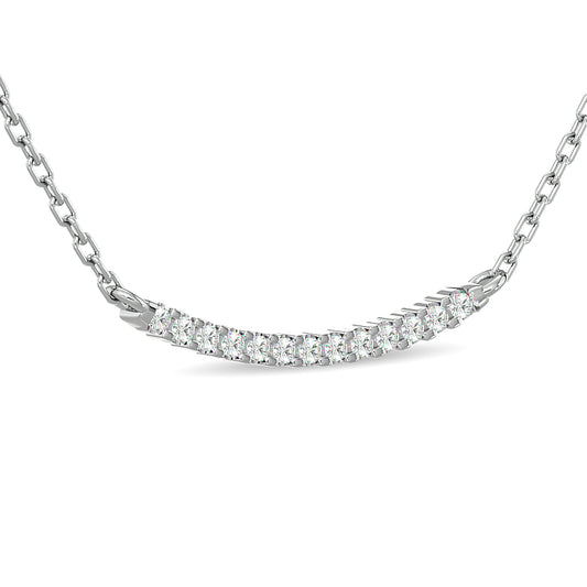 Diamond Round Cut Fashion Necklace 1/6 ct tw in 10K White Gold