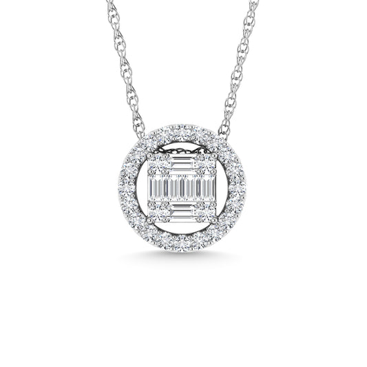 Diamond 1/3 Ct.Tw. Round Fashion Pendant in 14K White Gold