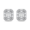 Load image into Gallery viewer, Diamond 3/8 Ct.Tw. Round and Baguette Fashion Earrings in 14K White Gold
