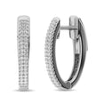 Load image into Gallery viewer, Diamond 1/4 ct tw Hoop Earrings in 10K White Gold
