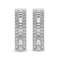 Load image into Gallery viewer, Diamond 1 Ct.Tw. Round and Baguette Hoop Earrings in 14K White Gold
