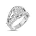 Load image into Gallery viewer, Diamond 1 1/2 ct tw Round Cut and Straight Baguette Fashion Ring in 14K White Gold
