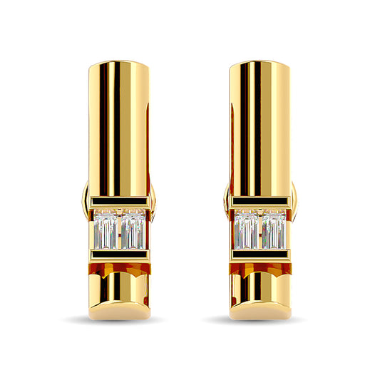 Diamond  1/12 ct tw Bar  Earrings in 10K Yellow Gold