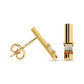 Load image into Gallery viewer, Diamond  1/12 ct tw Bar  Earrings in 10K Yellow Gold
