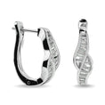 Load image into Gallery viewer, Diamond 1/3 Ct.Tw. Straight Baguette Hoop Earrings in 14K White Gold
