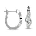 Load image into Gallery viewer, Diamond 1/3 Ct.Tw. Straight Baguette Hoop Earrings in 14K White Gold
