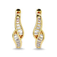 Load image into Gallery viewer, Diamond 1/3 Ct.Tw. Straight Baguette Hoop Earrings in 14K Yellow Gold
