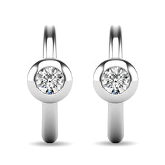 Diamond 1/10 ct tw Bezel Set Earrings in 10K White Gold