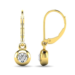 Diamond 1/10 ct tw Bezel Set Earrings in 10K Yellow Gold