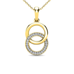 Diamond 1/10 ct tw Circle Pendant in 10K Yellow Gold