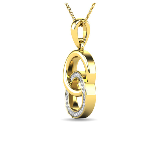 Diamond 1/10 ct tw Circle Pendant in 10K Yellow Gold