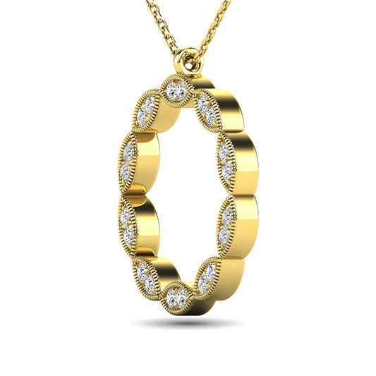 Diamond 1/10 ct tw Fashion Pendant in 10K Yellow Gold