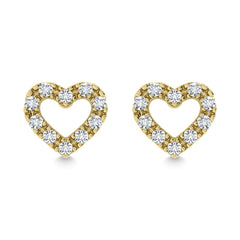 Diamond 1/20 Ct.Tw. Heart Earrings in 10K Yellow Gold