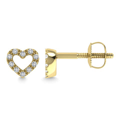 Diamond 1/20 Ct.Tw. Heart Earrings in 10K Yellow Gold