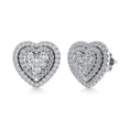 Load image into Gallery viewer, Diamond 7/8 Ct.Tw. Heart Earrings in 10K White Gold
