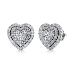 Diamond 7/8 Ct.Tw. Heart Earrings in 10K White Gold