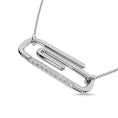Load image into Gallery viewer, Diamond 1/20 Ct.Tw. Paper Clip Necklace in 925 Silver
