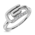 Load image into Gallery viewer, Diamond 1/20 Ct.Tw. Paper Clip Ring in 925 Silver
