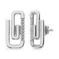 Load image into Gallery viewer, Diamond 1/10 Ct.Tw. Paper Clip Earrings in 925 Silver

