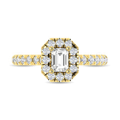 Diamond 1 Ct.Tw. Emerald Shape Engagement Ring in 10K Yellow Gold