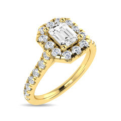Diamond 1 Ct.Tw. Emerald Shape Engagement Ring in 10K Yellow Gold