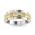 Load image into Gallery viewer, Diamond 1/2 Ct.Tw.Mens Wedding Band in 14K Two Tone Gold
