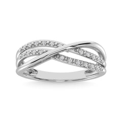 Diamond 1/20 Ct.Tw. Cross Over Ring in Sterling Silver