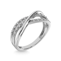 Diamond 1/20 Ct.Tw. Cross Over Ring in Sterling Silver