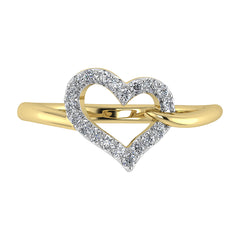 10K Yellow Gold 1/6 Ct.Tw. Diamond Heart Ring