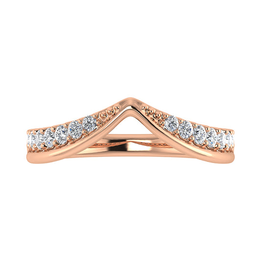 14K Rose Gold 1/3 Ct.Tw. Diamond Chevron Band