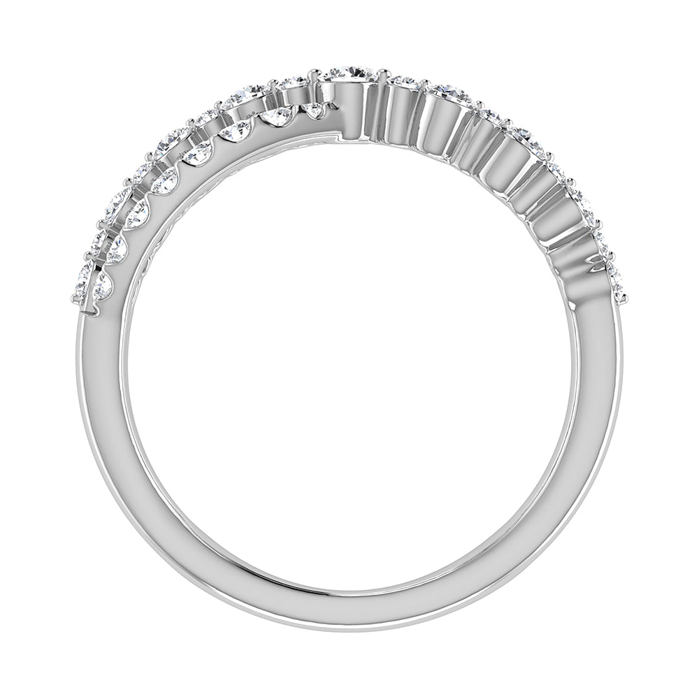10K White Gold 1/2 Ct Ct.Tw. Diamond Crossover Ring