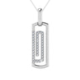 Load image into Gallery viewer, 10K White Gold 1/6 Ct.Tw. Round Diamond Paper Clip Pendant
