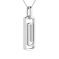 Load image into Gallery viewer, 10K White Gold 1/6 Ct.Tw. Round Diamond Paper Clip Pendant
