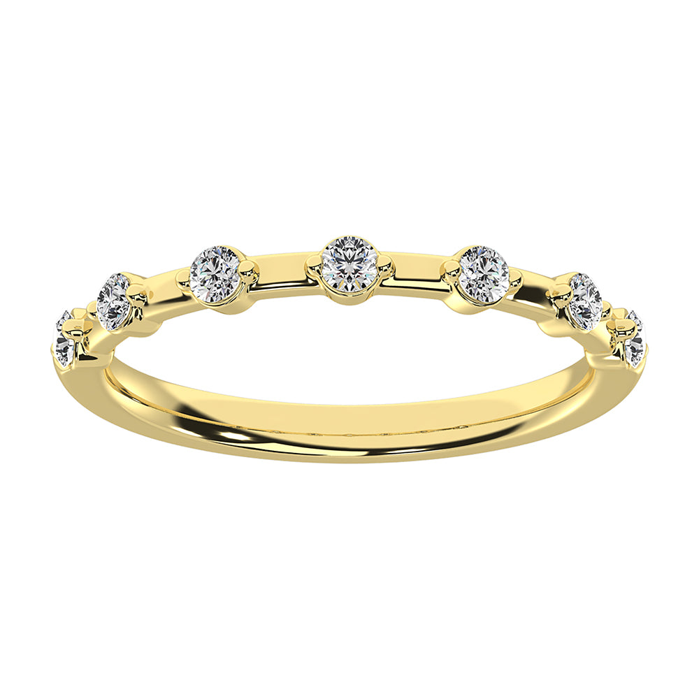 14K Yellow Gold 1/5 Ct.Tw. Diamond Stack Bands