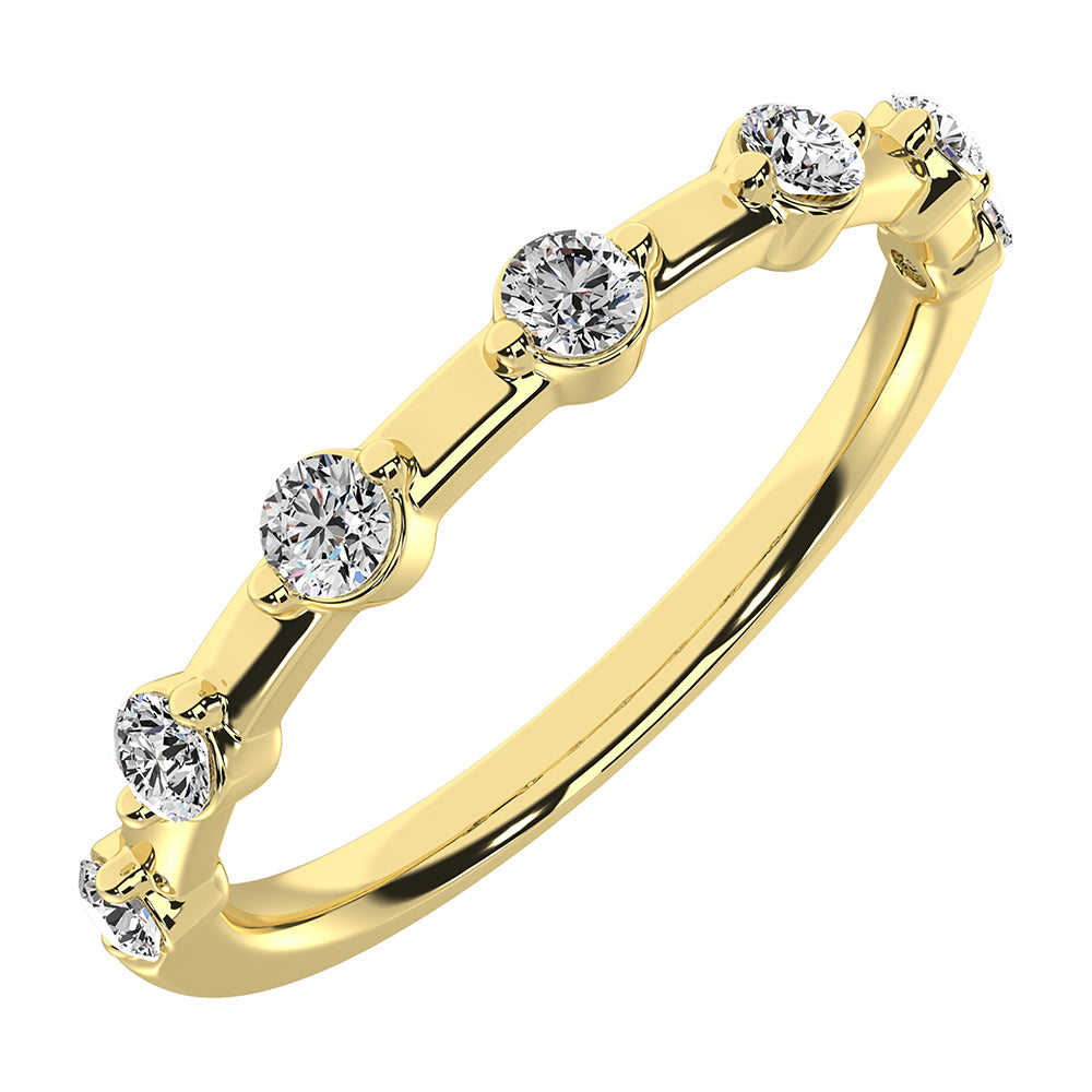 14K Yellow Gold 1/5 Ct.Tw. Diamond Stack Bands